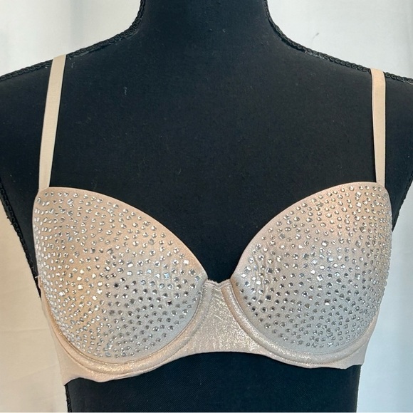 VICTORIA'S Secret Dream Angels Nude Demi Bra Swarovski crystal rhinestones 34C - Picture 6 of 12